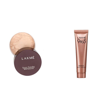 LAKMÉ © Rose Matte Face Powder, Soft Pink, 40G And 9 To 5 Weightless Light Mousse Foundation for Oily,All Skin Types, Beige Vanilla, 6G